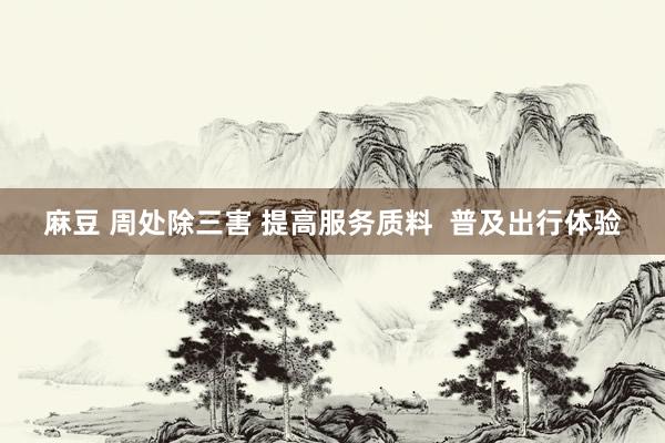 麻豆 周处除三害 提高服务质料  普及出行体验