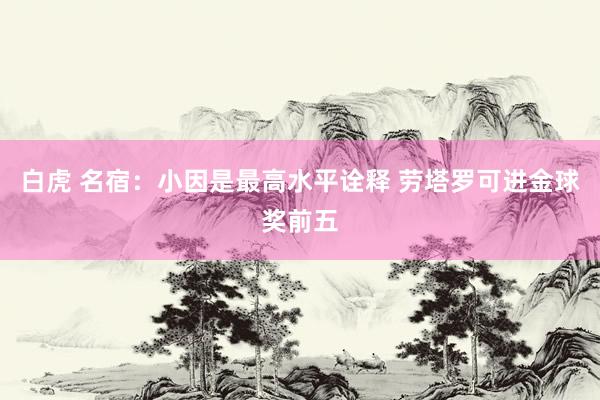 白虎 名宿:小因是最高水平诠释 劳塔罗可进金球奖前五