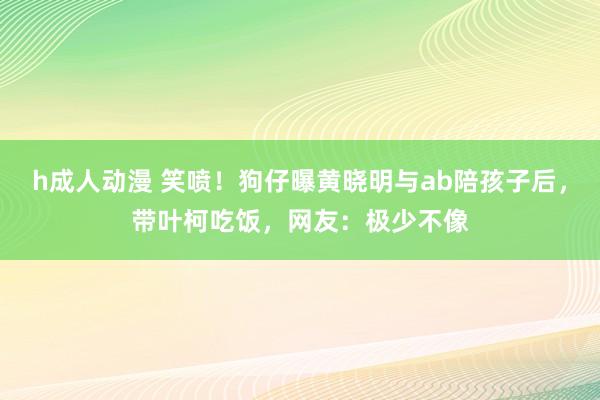 h成人动漫 笑喷！狗仔曝黄晓明与ab陪孩子后，带叶柯吃饭，网友：极少不像