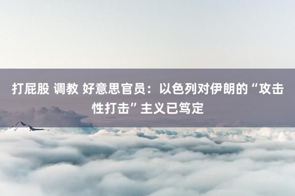 打屁股 调教 好意思官员：以色列对伊朗的“攻击性打击”主义已笃定