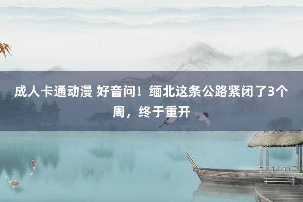 成人卡通动漫 好音问！缅北这条公路紧闭了3个周，终于重开