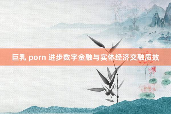 巨乳 porn 进步数字金融与实体经济交融质效