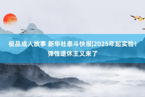 极品成人故事 新华社泰斗快报|2025年起实验！弹性退休主义来了