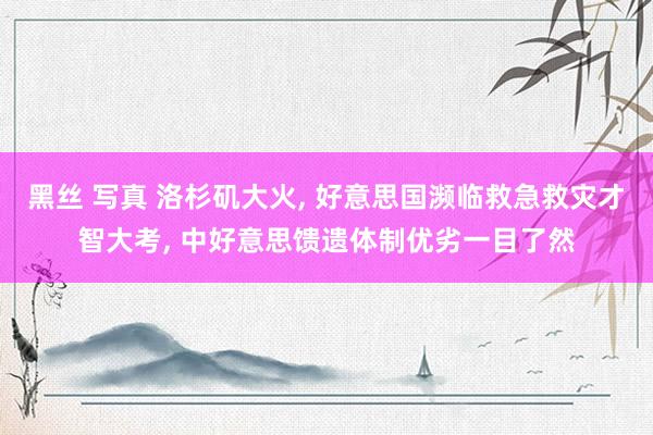 黑丝 写真 洛杉矶大火， 好意思国濒临救急救灾才智大考， 中好意思馈遗体制优劣一目了然