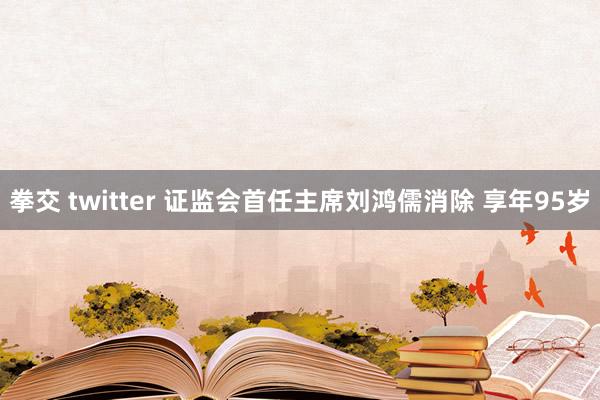 拳交 twitter 证监会首任主席刘鸿儒消除 享年95岁
