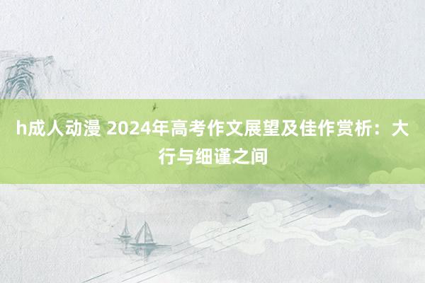 h成人动漫 2024年高考作文展望及佳作赏析：大行与细谨之间
