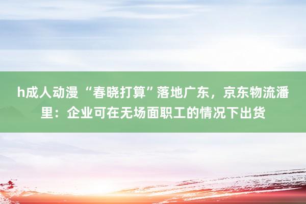 h成人动漫 “春晓打算”落地广东，京东物流潘里：企业可在无场面职工的情况下出货