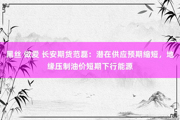 黑丝 做爱 长安期货范磊：潜在供应预期缩短，地缘压制油价短期下行能源
