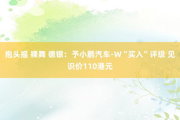 抱头摇 裸舞 德银：予小鹏汽车-W“买入”评级 见识价110港元