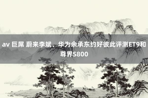 av 巨屌 蔚来李斌、华为余承东约好彼此评测ET9和尊界S800
