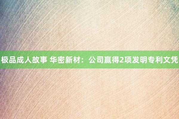 极品成人故事 华密新材：公司赢得2项发明专利文凭