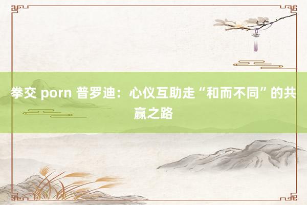 拳交 porn 普罗迪：心仪互助走“和而不同”的共赢之路