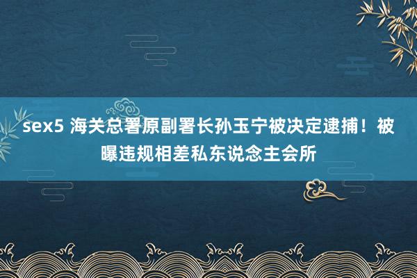 sex5 海关总署原副署长孙玉宁被决定逮捕！被曝违规相差私东说念主会所