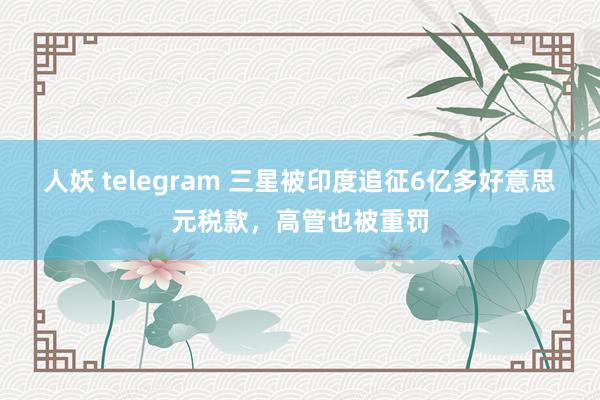 人妖 telegram 三星被印度追征6亿多好意思元税款，高管也被重罚