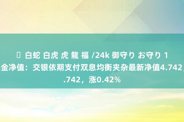 ✨白蛇 白虎 虎 龍 福 /24k 御守り お守り 12月20日基金净值：交银依期支付双息均衡夹杂最新净值4.742，涨0.42%