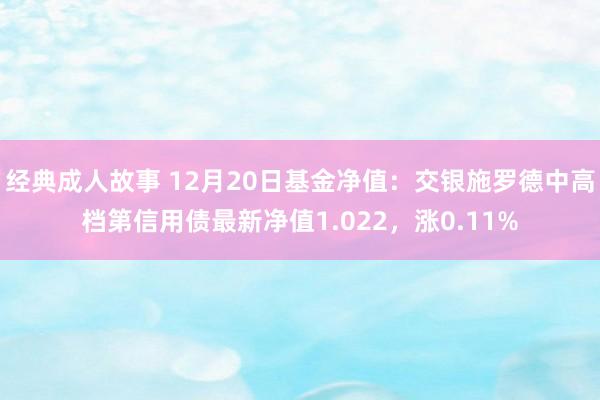 经典成人故事 12月20日基金净值：交银施罗德中高档第信用债最新净值1.022，涨0.11%