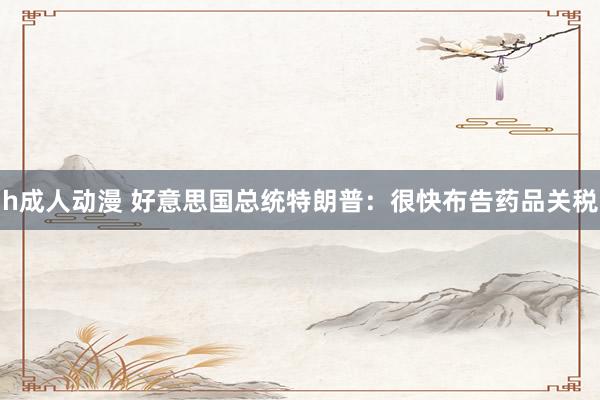 h成人动漫 好意思国总统特朗普：很快布告药品关税