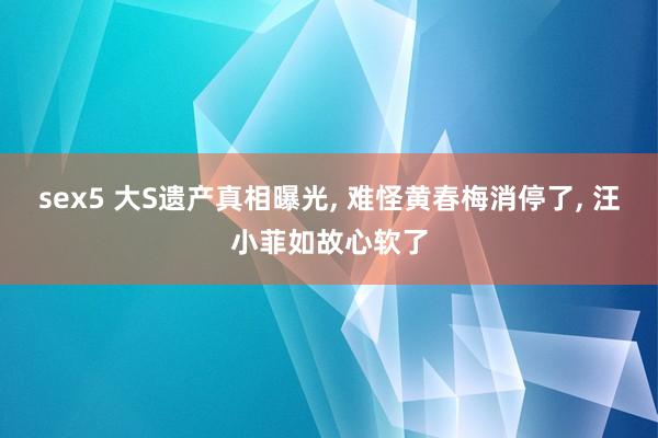 sex5 大S遗产真相曝光, 难怪黄春梅消停了, 汪小菲如故心软了